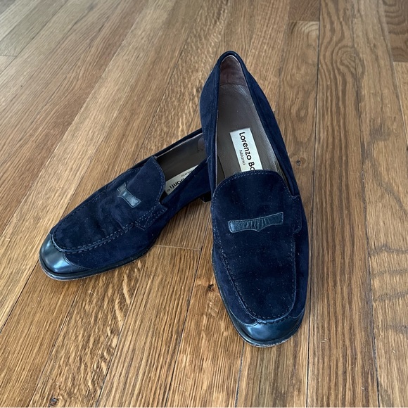 Lorenzo Banfi navy blue suede loafers, size 36.5 - Picture 5 of 6